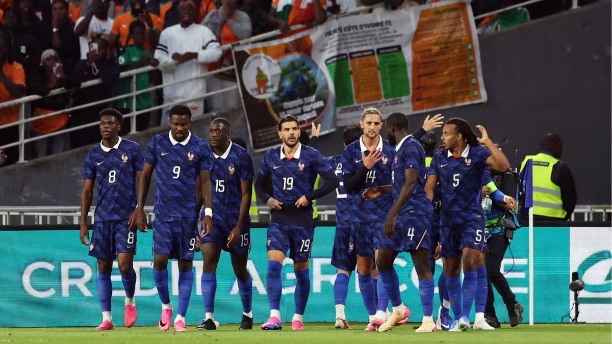 France celebrate Cherki's opener