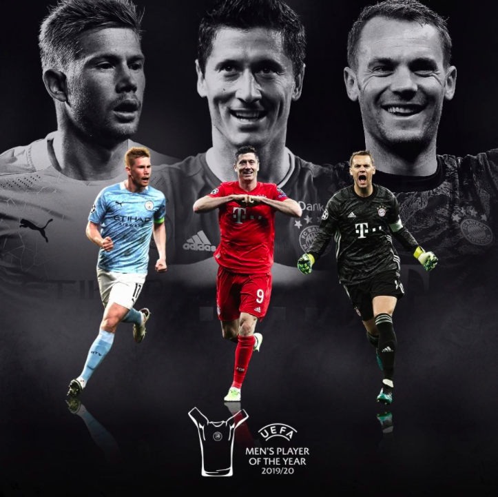 UEFA Men's Player of the Year: De Bruyne, Lewandowski or Neuer – Afroballers